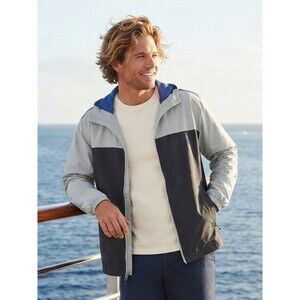 Carnival Cruise Lines Men's Black and Gray Hooded Jacket Size Medium